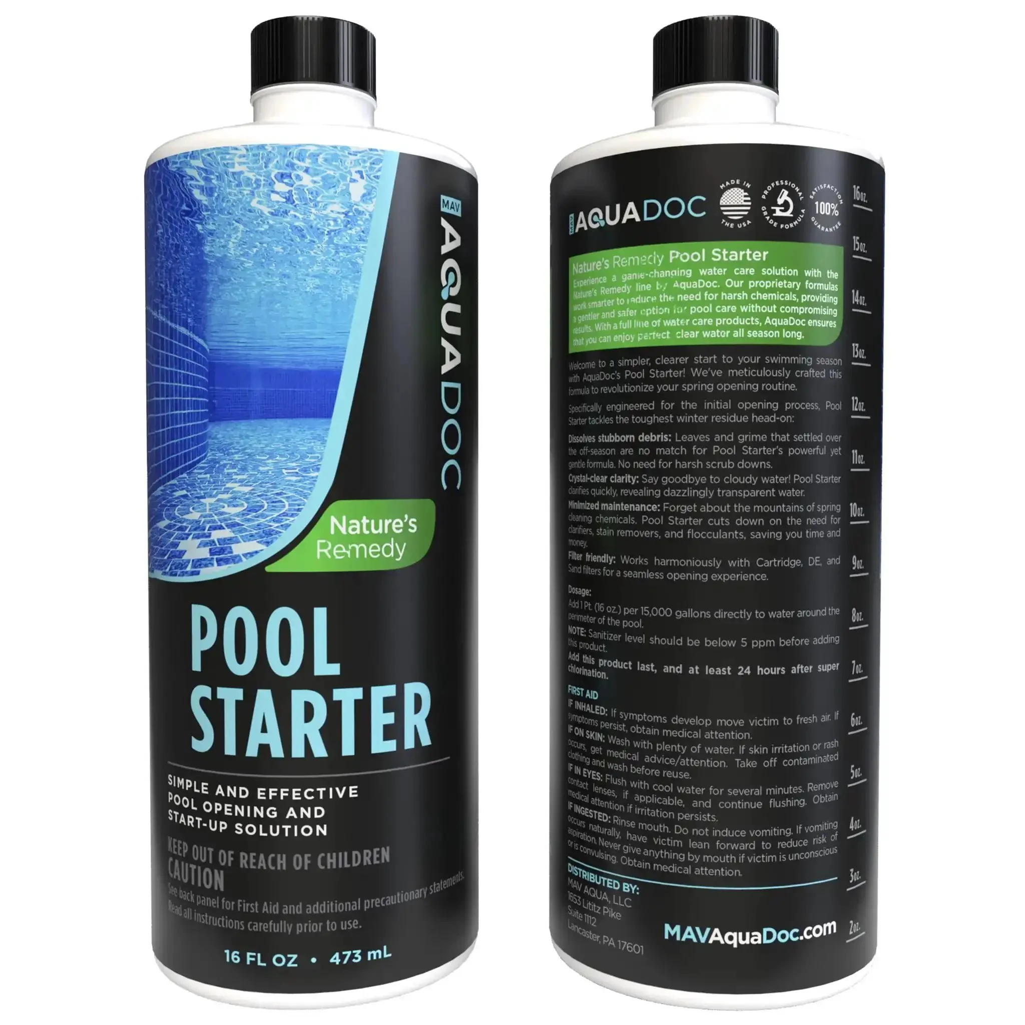 Easy Breezy Pool Opening Kit With 16oz Enzyme Opener For Up To 15,000 Gallons, Works For Above Ground And Inground Pools, Fast Start Starter Set, No Fuss Made In USA Pool Chemicals - Image 2