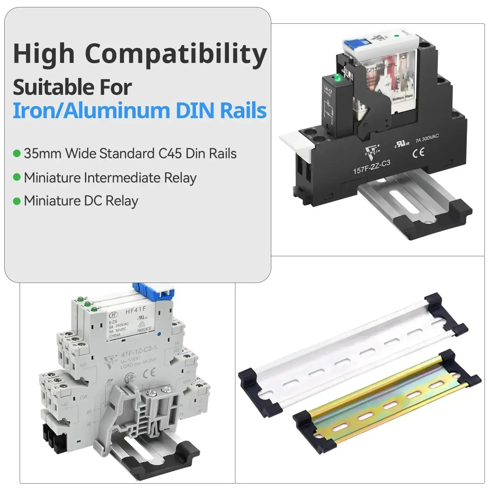 Easy Snap DIN Rail Protective Cover For 35mm Wide Standard Rails, RoHS Certified PA66 Nylon Guard, 50 PCs Set, Fits Iron And Aluminum Guide Rails, Prevents Scratches - Image 4