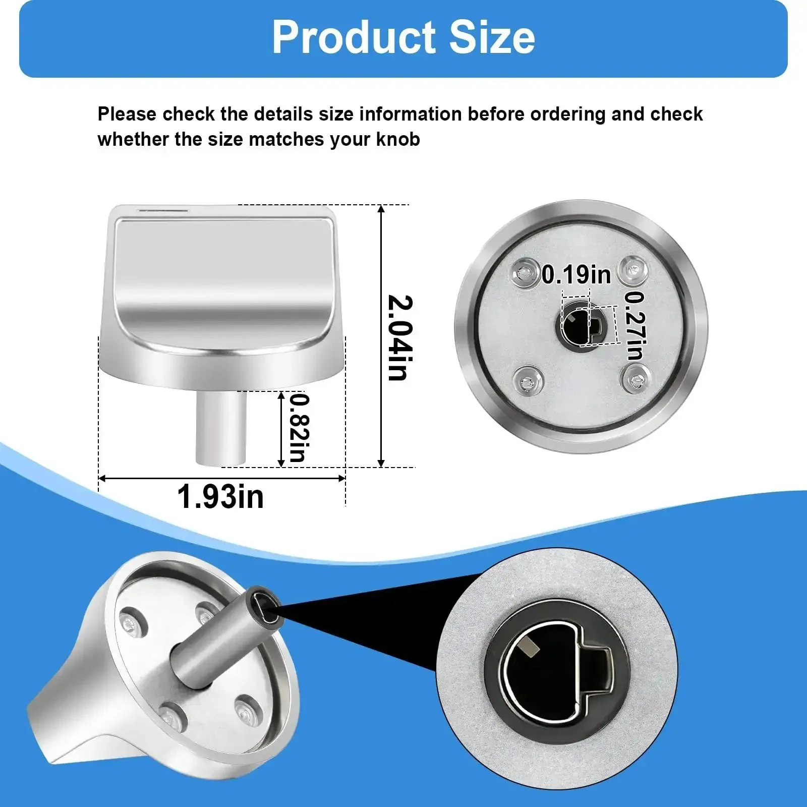 Easy Swap 5 Pack Gas Range Knob Replacements For Oven And Stove Controls Replaces W11122869 And W10850033 Drop In Fit For WEG745H0FS0 And WEG515S0FB0 Series - Image 8