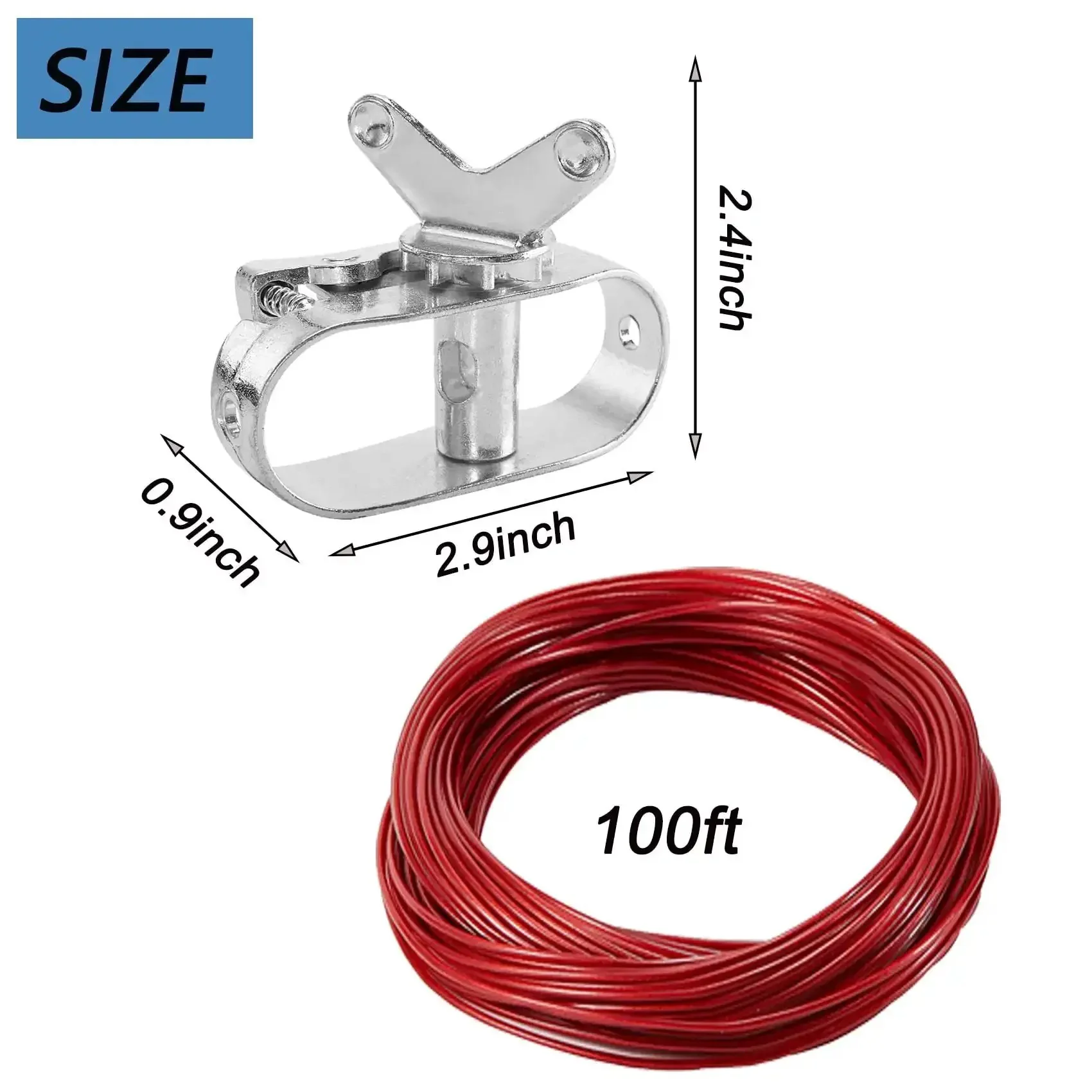 Easy To Install Pool Cover Cable And Winch Kit For Above Ground Pools, 100 Feet Of Heavy Duty Cable With Ratchet, Keeps Round, Oval, And Rectangular Winter Covers Snug And Hassle Free Against Snow, Rain, Debris - Image 2