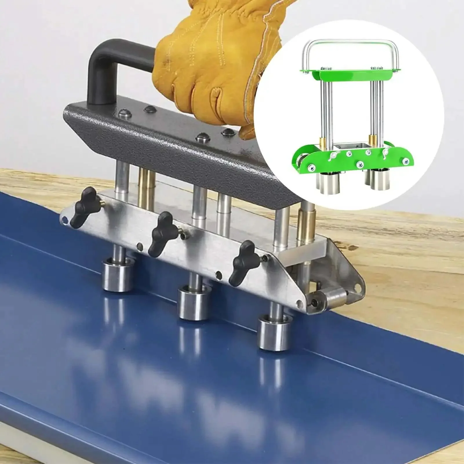 Edge Roller Metal Roofing Bending Tool For Steel Aluminum Copper Panels 0 To 90 Degree Bender With 8 Inch Shears Heavy Duty Pro Grade DIY Friendly Roofing Tool For Pros - Image 6
