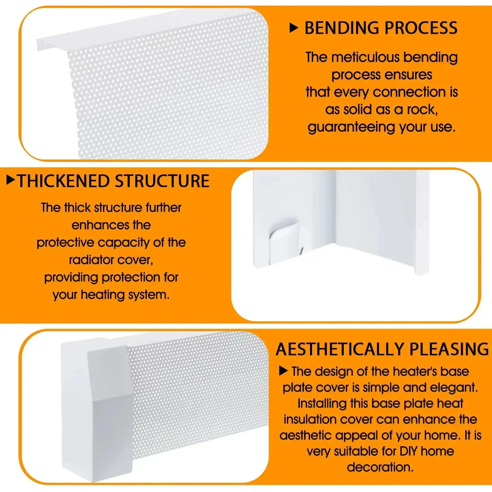 Effortless 5 Ft Baseboard Heater Cover Kit For Premium Series, Galvanized Steel, Easy Slip On Replacement With Left And Right Endcaps, White Finish, Revive Old Heat Covers In A Snap - Image 4