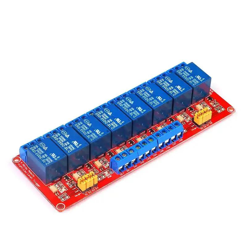 Eight Channel 5V Relay Module For Arduino Raspberry Pi PLC Home Automation And Industrial Control With High And Low Level Trigger Controller Board For Robotics And DIY Projects