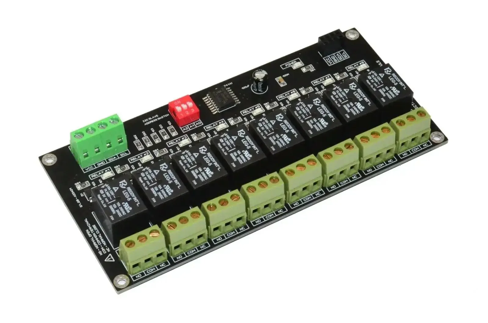 Eight Channel I2C Relay Module For Arduino Raspberry Pi ESP32 And Home Assistant With LED Indicators SPDT Contacts 10A Peak AC DC Voltage Control And IO Expander Built For Plug And Play Smart Home Projects - Image 2