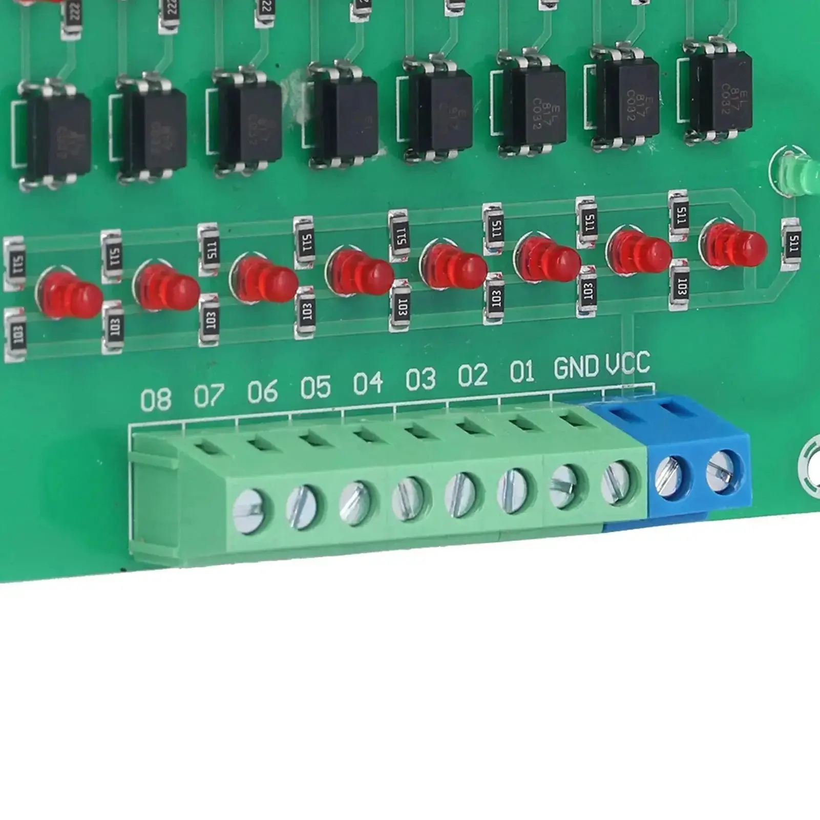 Eight Channel Optical Isolation Module 24V To 5V Optocoupler PLC Signal Converter Board For Plug And Play Signal Isolation, Optical Module Compatibility And Rails Mount - Image 6