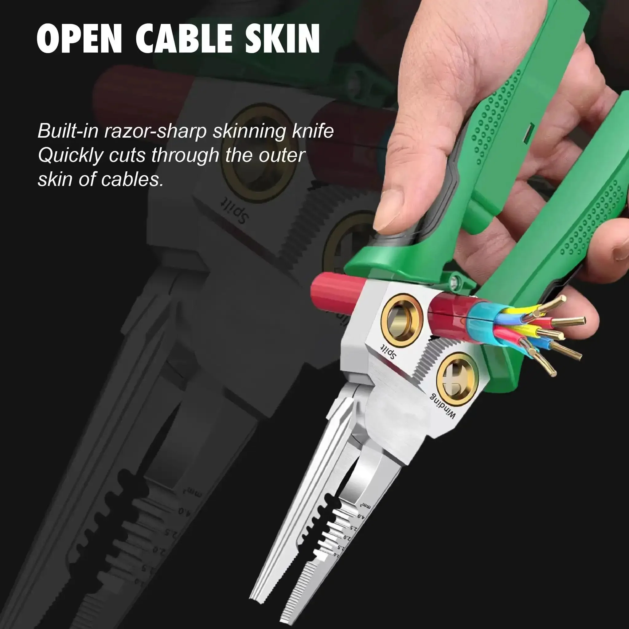 Eight In One Wire Stripper Tool With Non Contact Voltage Detector And Insulated Safety Handles For Electricians And DIYers A Pro Grade Heavy Duty Multi Function Pliers Set That Strips Cuts Crimps And More For Electrical Work - Image 6