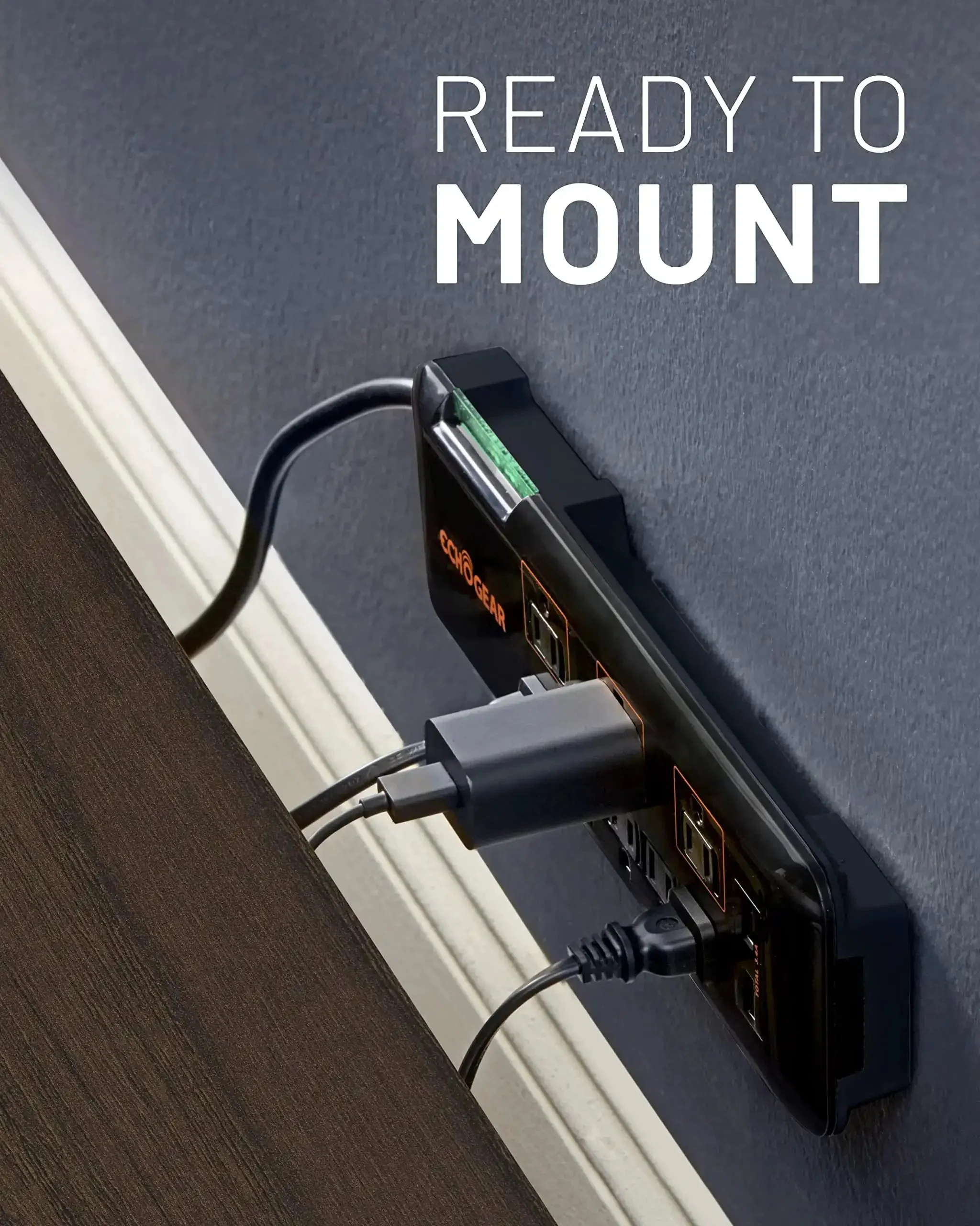 Eight Outlet Surge Protector Power Strip With Slim Profile And 3420 Joules Of Protection For Your TV, Office, Or Gaming Setup, Heavy Duty Overload Guard And Easy Concealment - Image 4