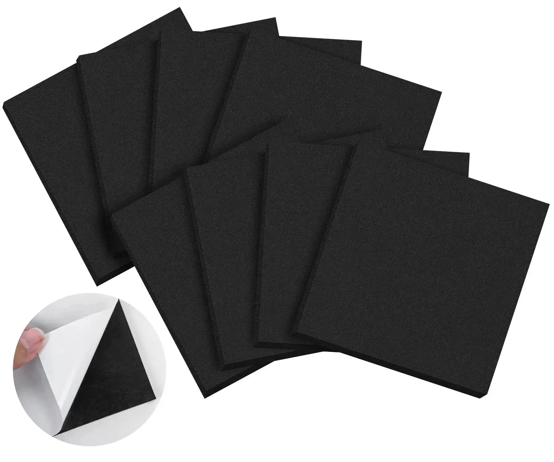 Eight Pack Adhesive Neoprene Foam Padding Sheets Half Inch Thick Four By Four Inches Self Stick Vibration Dampening Pads For Furniture Cars Speakers And DIY Projects Water Resistant Durable From Minus Fifty To One Hundred Fifty Degrees