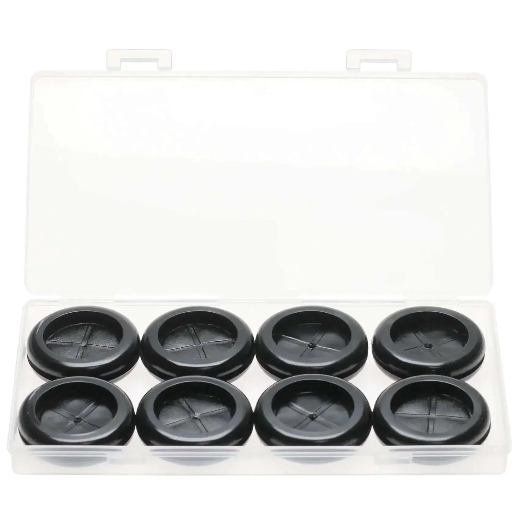 Eight Pack One And A Half Inch Drill Hole Rubber Grommets Black Double Sided Cable Plugs For Wire Protection Durable Natural Rubber Dust Proof Insulation For Wiring Harnesses Great For Automotive Wiring And Electrical Projects