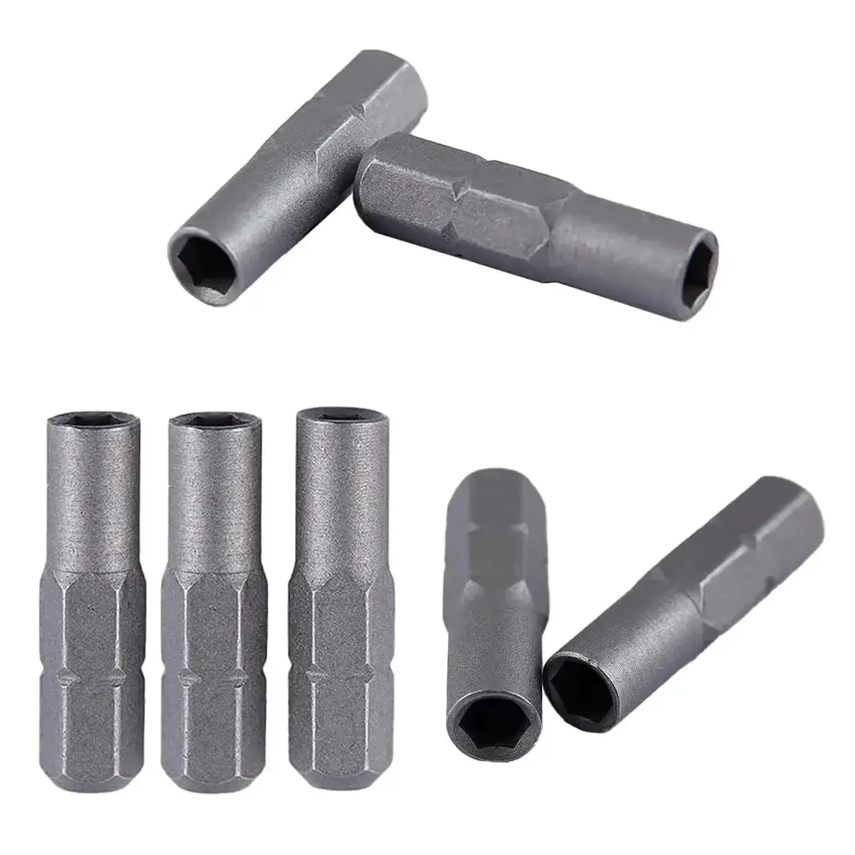 Eight Pack Precision Bit Adapters Set For Micro Bits To One Quarter Inch Hex Converter Six Point Three Five Millimeter To Four Millimeter Shank Magnetic Head Sleeve High Hardness Alloy Steel Fits Electric Drill And Screwdriver Tools - Image 8