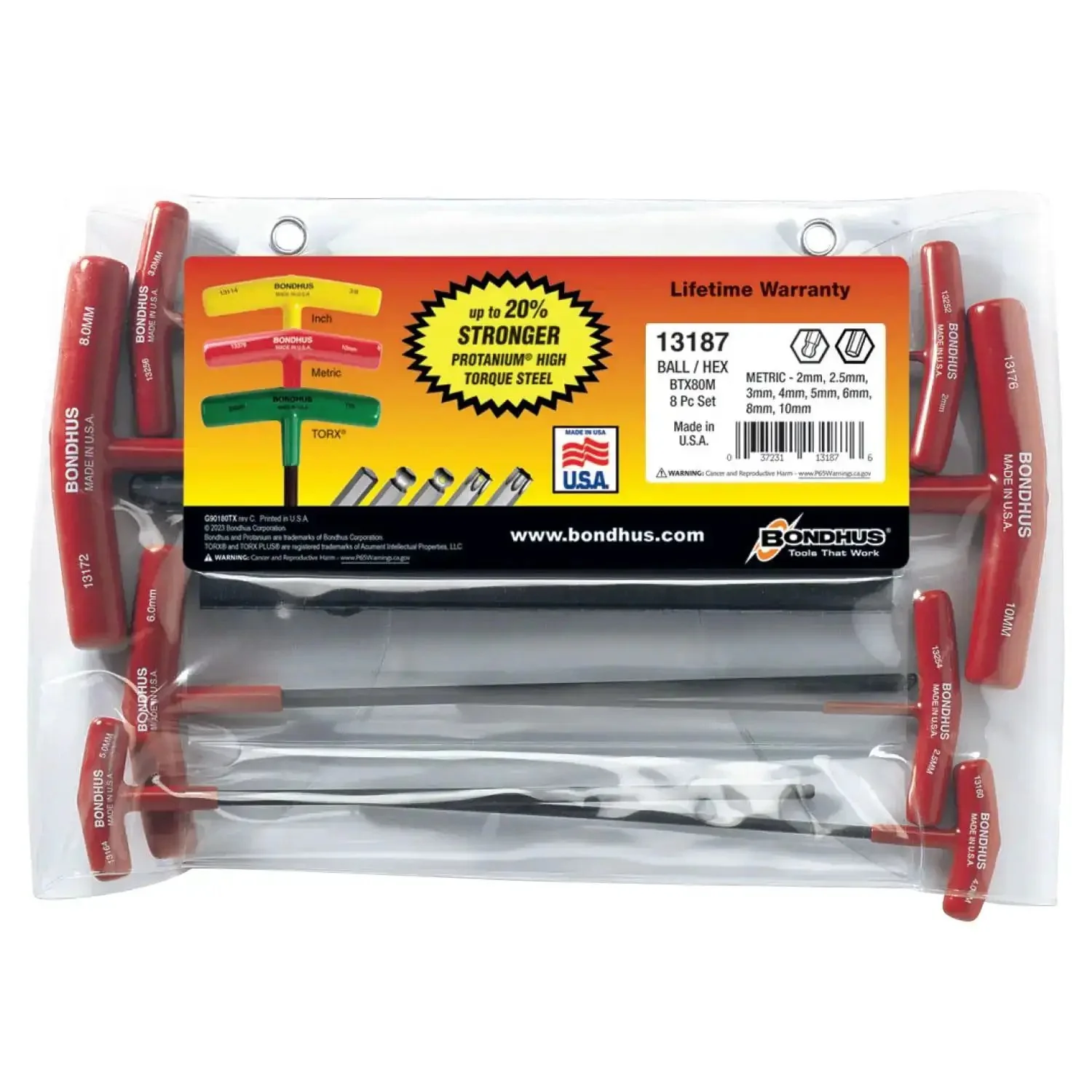 Eight Piece Balldriver And Hex T-Handle Set 2 To 10 Millimeter Sizes With Cushioned Grips Built For Real Torque And Heavy Duty Pro Grade Tools For Quick Solid Fastening
