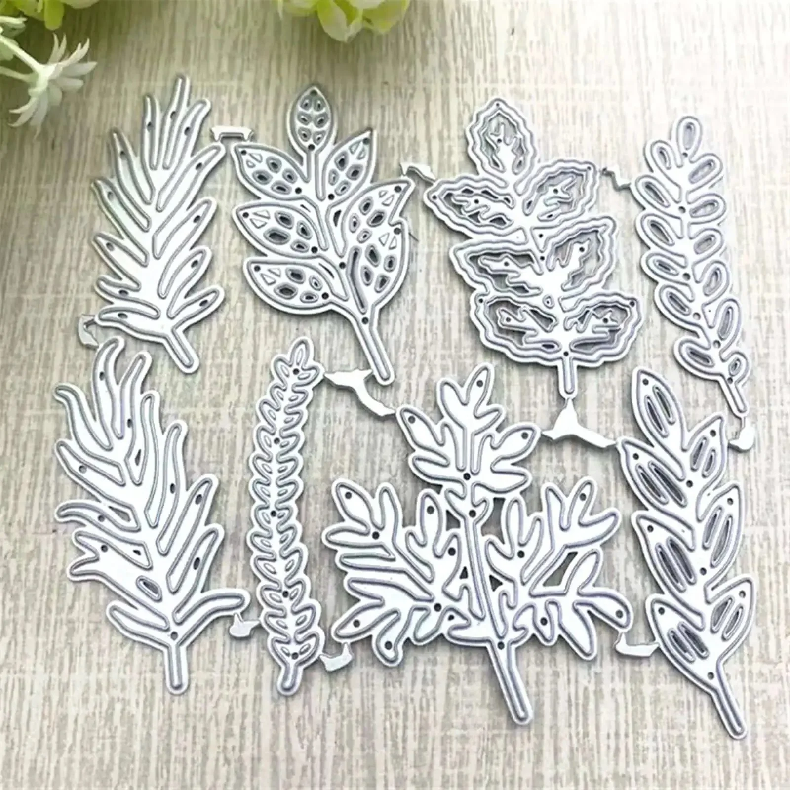 Eight Piece Leaf Metal Die Cuts Set For Scrapbooking And Card Making, Floral Leaf Cutting Dies Stencils For DIY Embossing Craft Projects, Durable Carbon Steel Dies, 9.7 By 10.9 Cm - Image 6