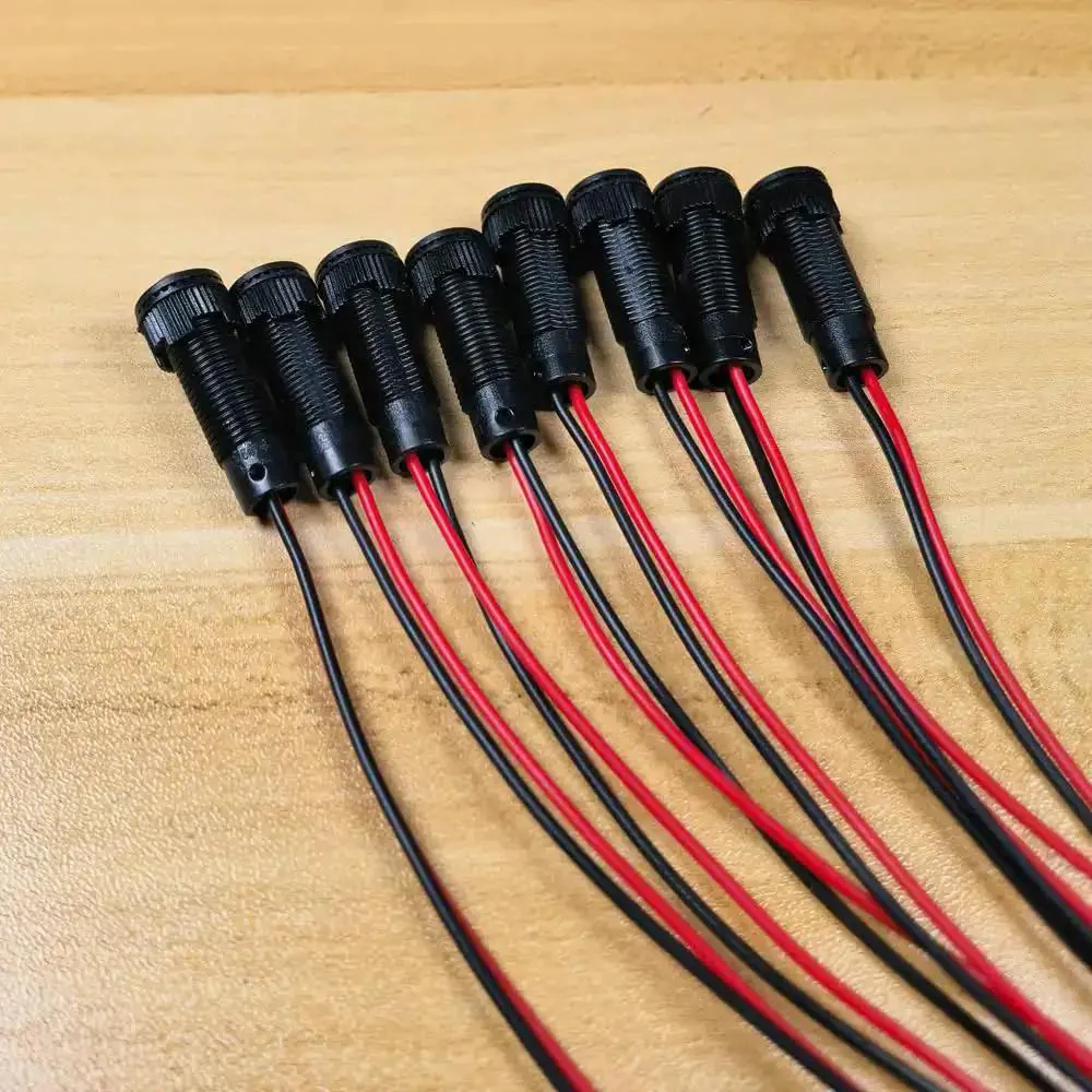 Eight Piece LED Indicator Pilot Lights Set Red Blue Green White For Panel Mount 8mm Hole AC DC 12 24V Flame Retardant Plastic Shell Visual Status Cues For Power Signal And Telecom Equipment - Image 6