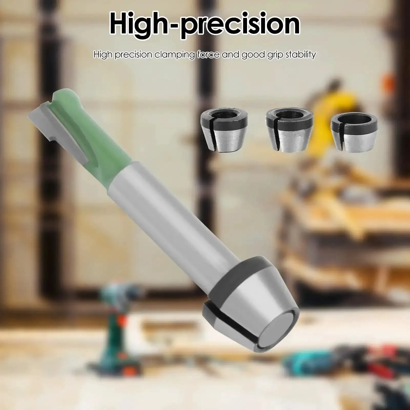 Eight Piece Router Collet Chuck Set With Pro Grade High Precision Trimmer Adapters In 6mm 6.35mm And 8mm Carbon Steel Includes Two Nuts For Woodworking And Engraving Machines - Image 6
