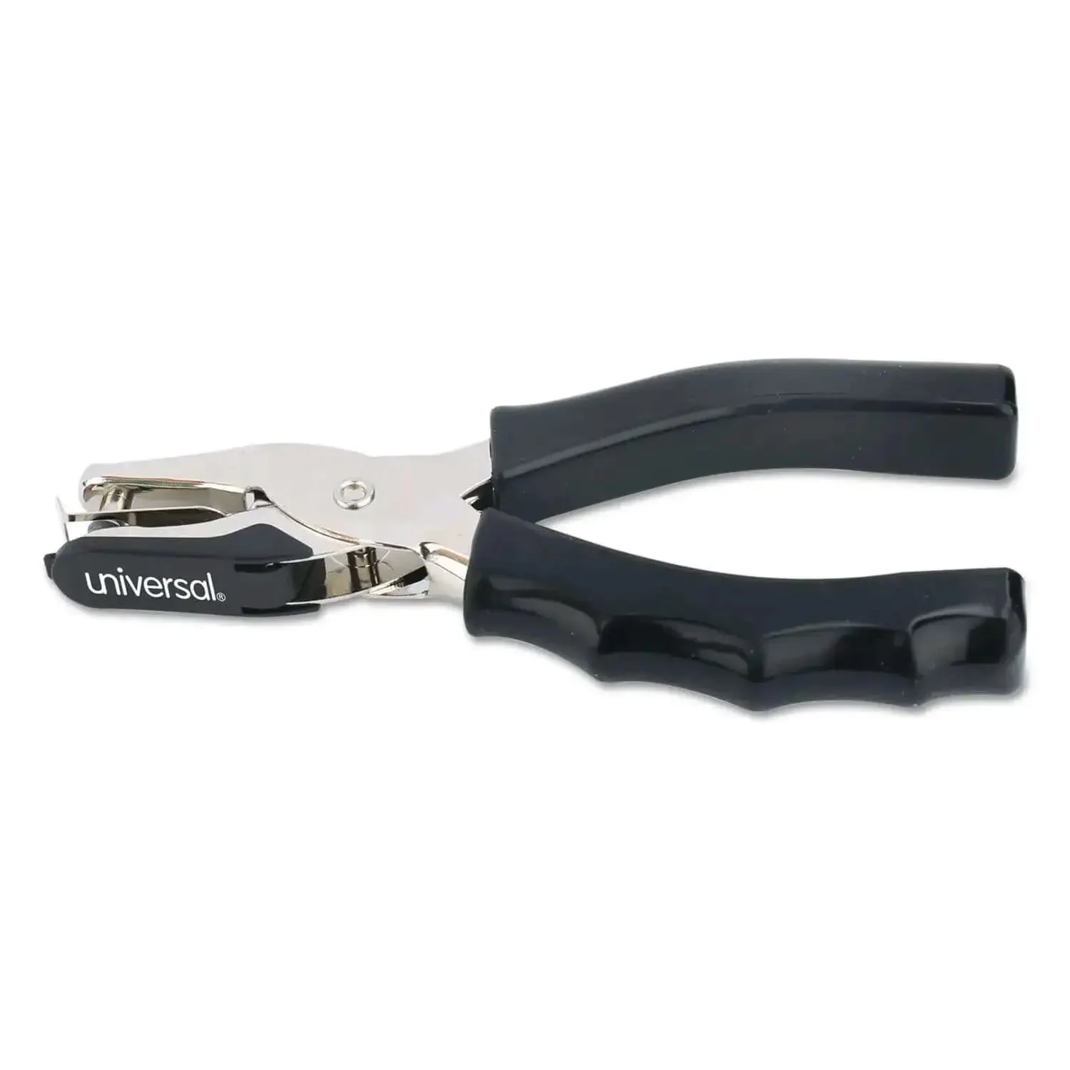 Eight-Sheet Handheld One Quarter Inch Hole Punch With Metal Body And Rubber Grip Black, Easy-Empty Chip Receptacle, Five And Three Quarter Inch Length, Five Eighths Inch Throat Reach, Durable Portable Paper Craft Punch - Image 2