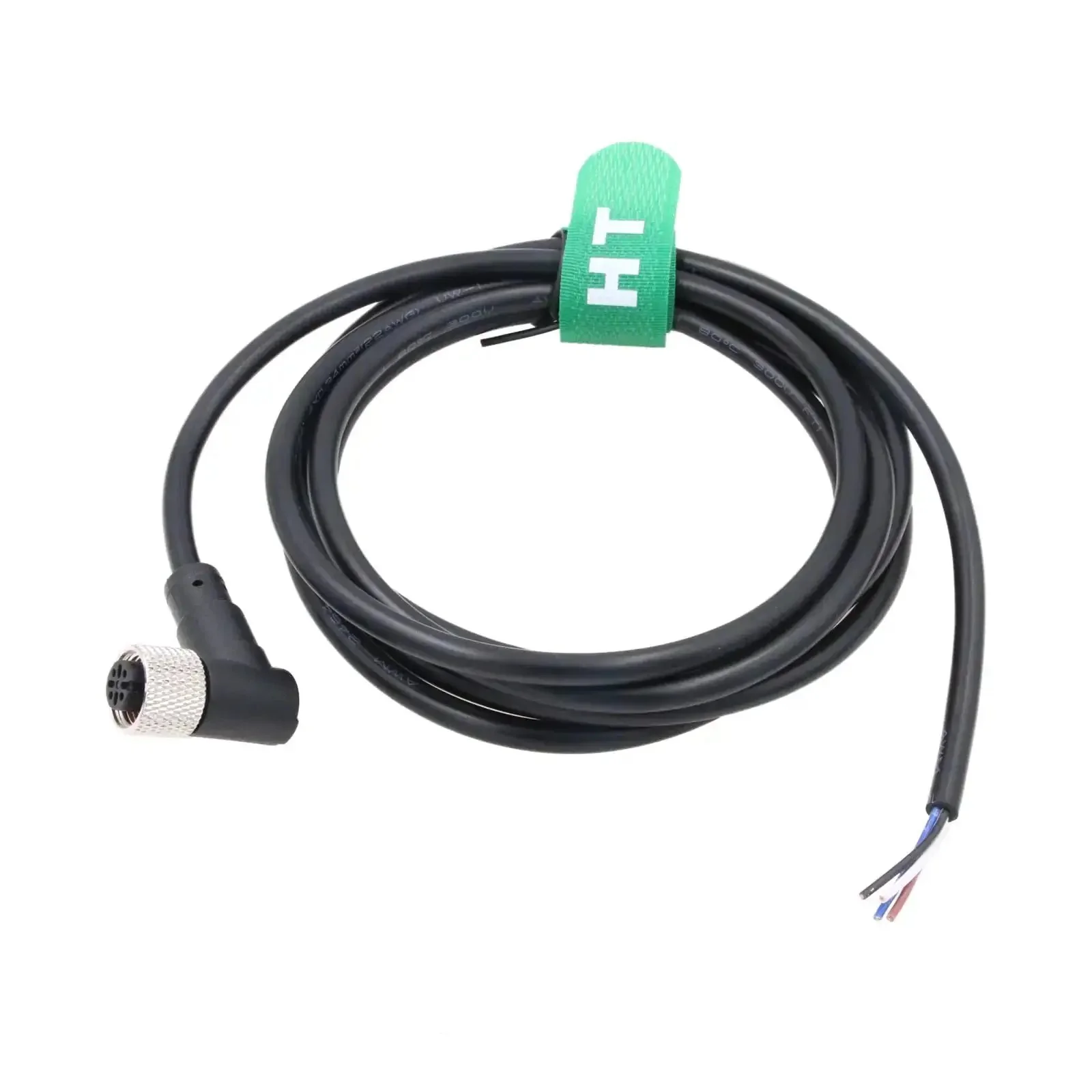 Elbow M12 A Coded 4 Pin Female Connector Shielded Cable to Bare Wire Leads for Sensor Actuator and Industrial Automation Rock Solid Plug And Play Ready Ideal for DeviceNet CANopen IO Link Profibus Networking 3m - Image 2