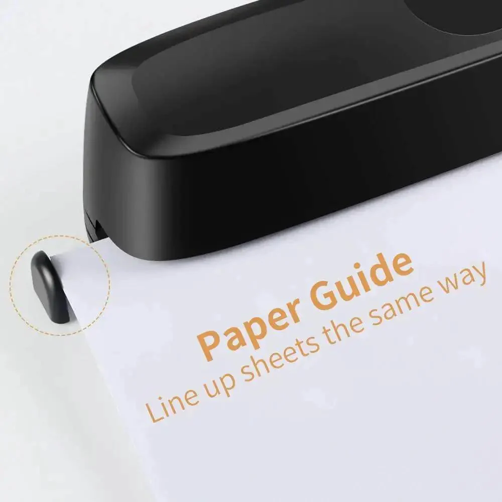 Electric 3 Hole Punch For Binders, 20 Sheet Capacity, 9/32 Inch Holes, Quick Start Button, No Fuss Puncher, Heavy Duty Paper Puncher, AC Or Battery Powered, Perfect For Office, School And Studio Work - Image 5