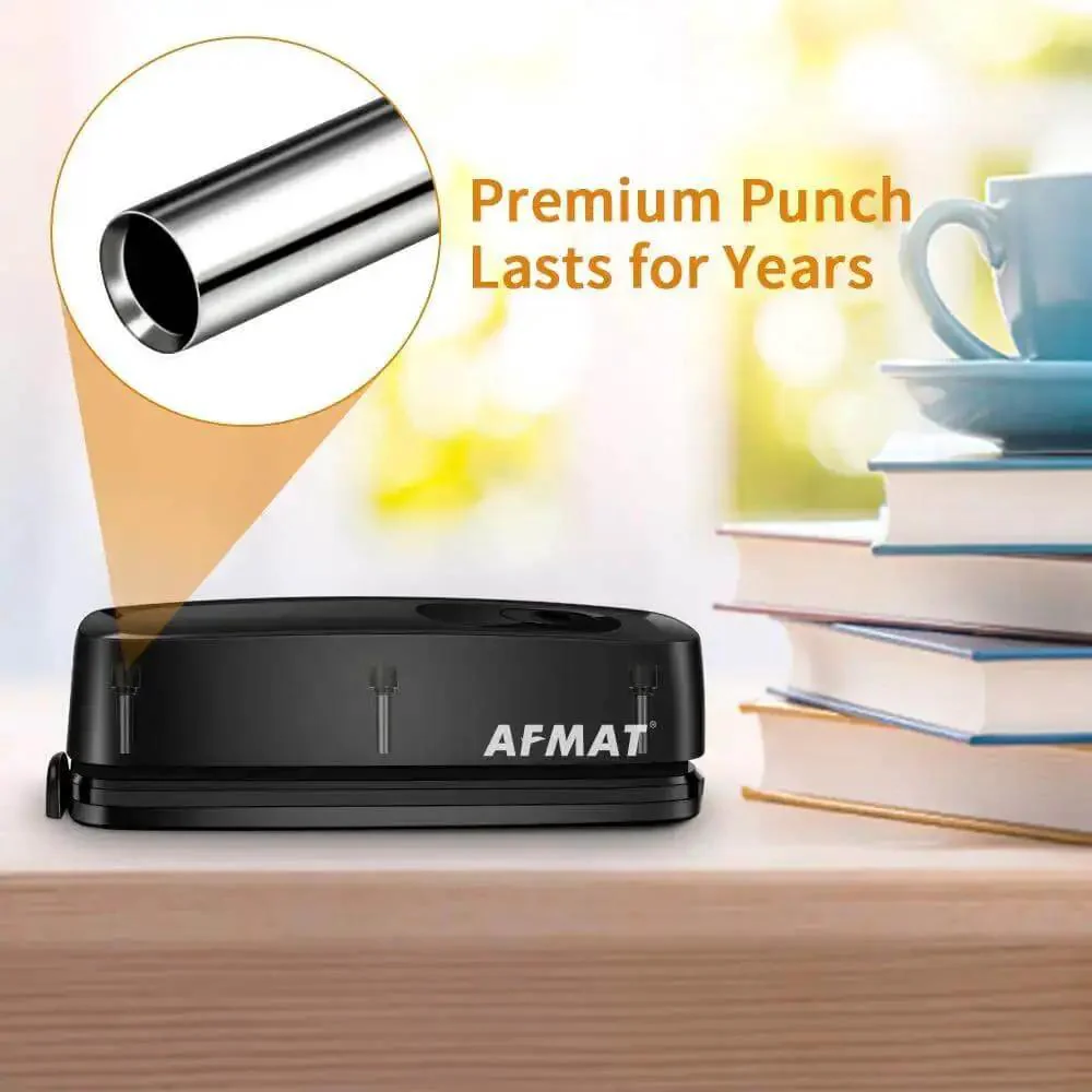 Electric 3 Hole Punch For Binders, 20 Sheet Capacity, 9/32 Inch Holes, Quick Start Button, No Fuss Puncher, Heavy Duty Paper Puncher, AC Or Battery Powered, Perfect For Office, School And Studio Work - Image 6