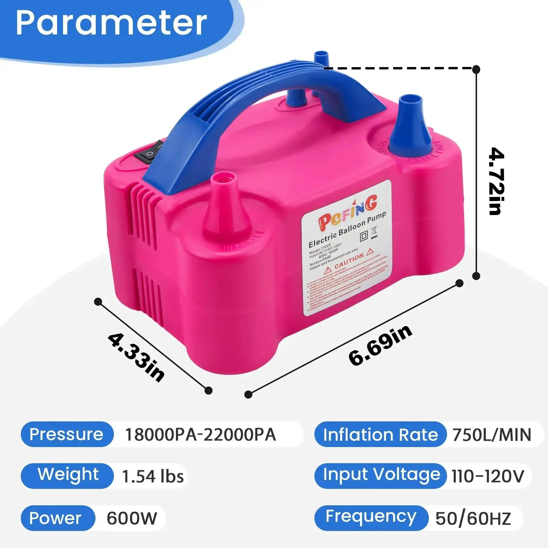 Electric Balloon Pump Inflator, Portable Balloon Blower With Dual Nozzles And Tie Tool, Rapid Three-Second Inflation, Auto And Semi-Auto Modes, Party-Ready For Parties, Festivals, And Home Decor - Image 3