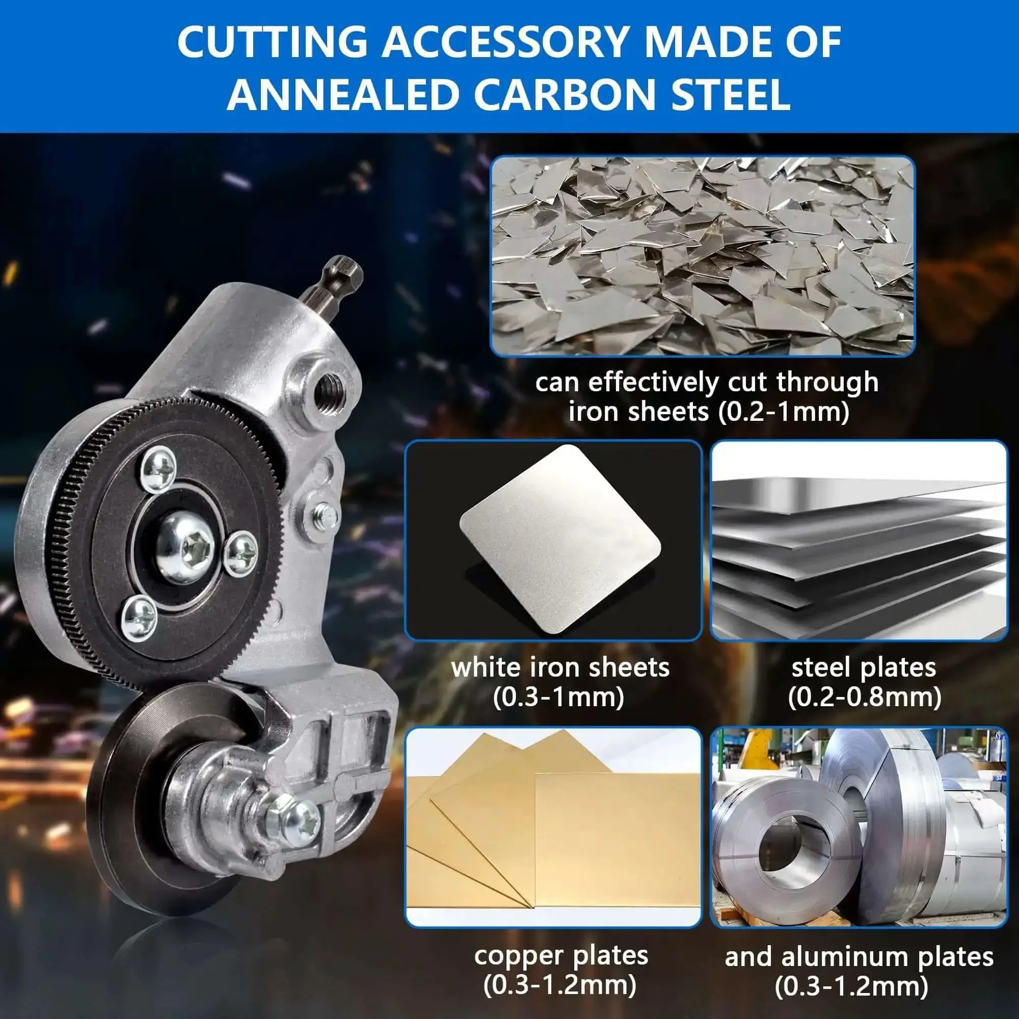 Electric Drill Plate Cutter Attachment For Metal Cutting Versatile Shears For Cutting Metal Trim Panels And Roofing High Precision And Efficiency Ideal For Diy Home Repairs And Professional Metalworking - Image 6