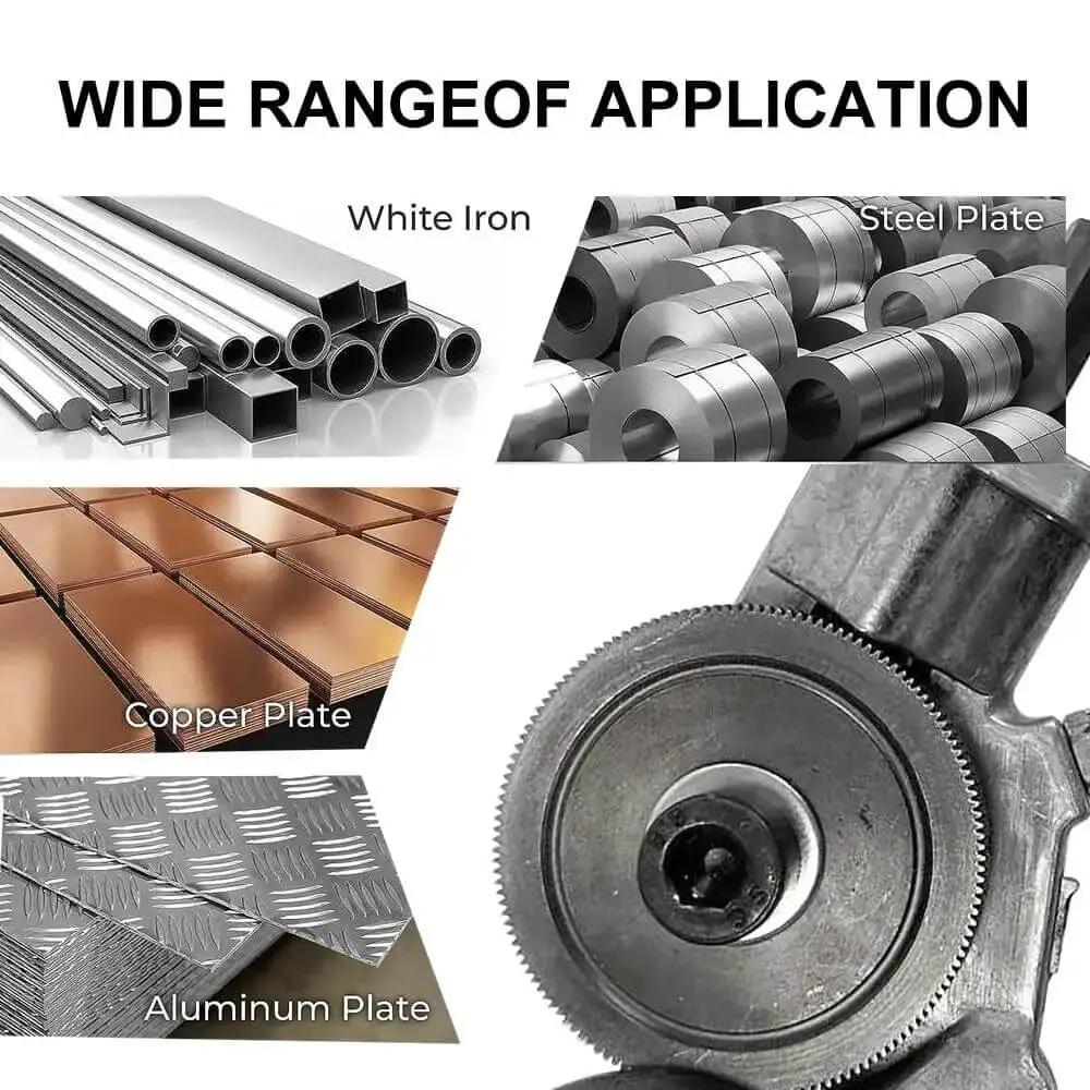 Electric Drill Plate Cutter Attachment For Sheet Metal Nibbling And Plate Cutting Pro Grade Heavy Duty Metal Nibbler Drill Tool For Cutting Iron Steel Copper Aluminum And Alloys - Image 3