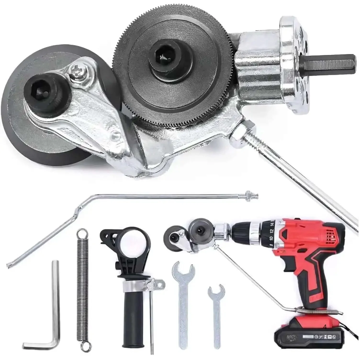 Electric Drill Plate Cutter Nibbler Attachment For Effortless DIY Friendly Cutting Of Iron Steel Copper Aluminum With Sharp Durable Construction And Precise Positioning Groove For Clean Smooth Metal Sheet Cuts