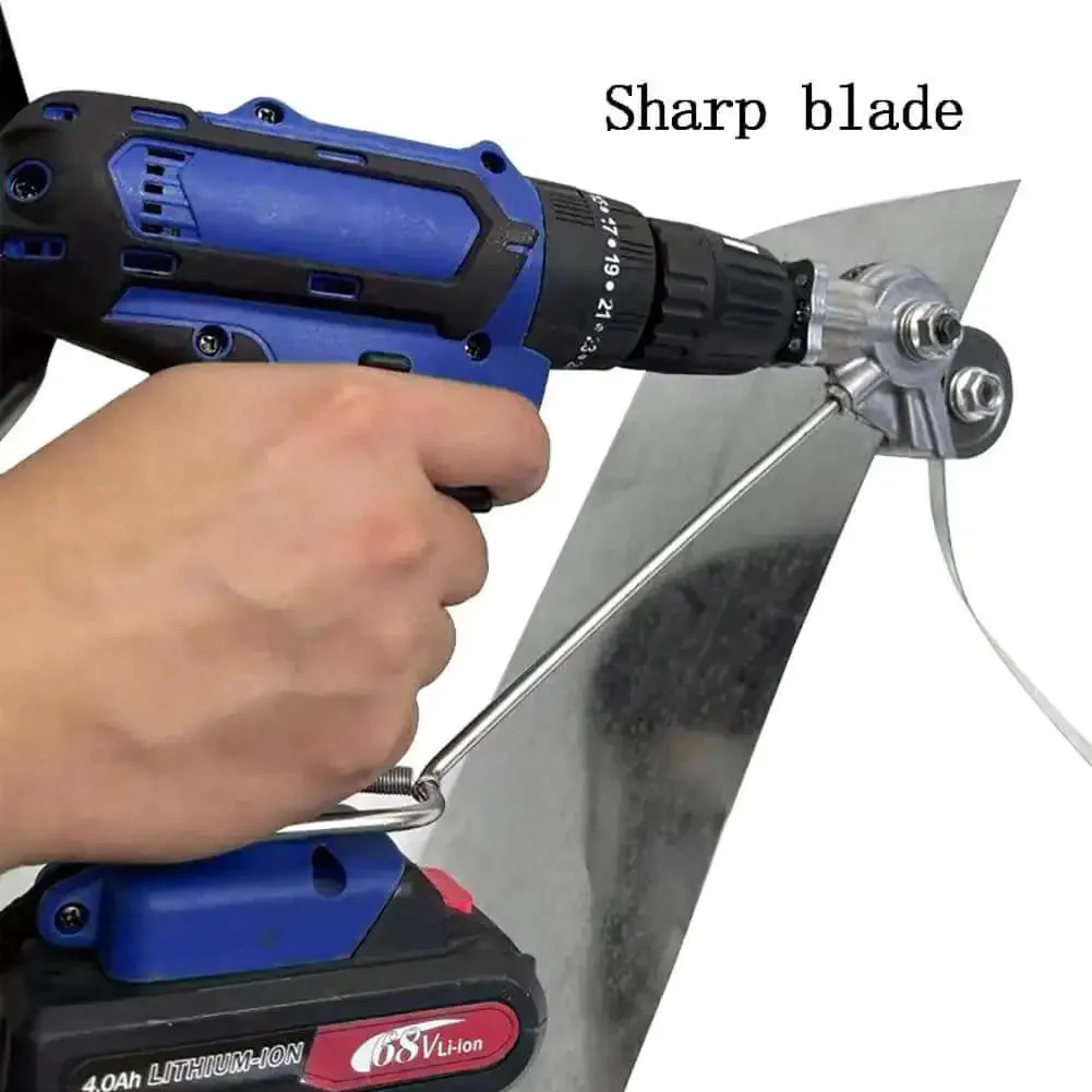 Electric Drill Plate Cutter Nibbler Attachment With Adapter For Sheet Metal Cutting Iron Steel Copper DIY Metalworking Tool Beefy High Hardness Carbon Steel Blade Delivers Sharp Fast Safe Cuts - Image 5