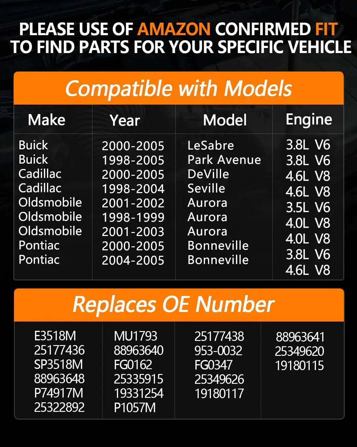 Electric Fuel Pump Assembly E3518M Replacement For Buick Park Avenue LeSabre Cadillac DeVille Seville Oldsmobile Aurora Pontiac Bonneville 3.8L V6 4.6L V8 3.5L V6 Fits 1998-2005 Models Direct Fit No Fuss Install - Image 8