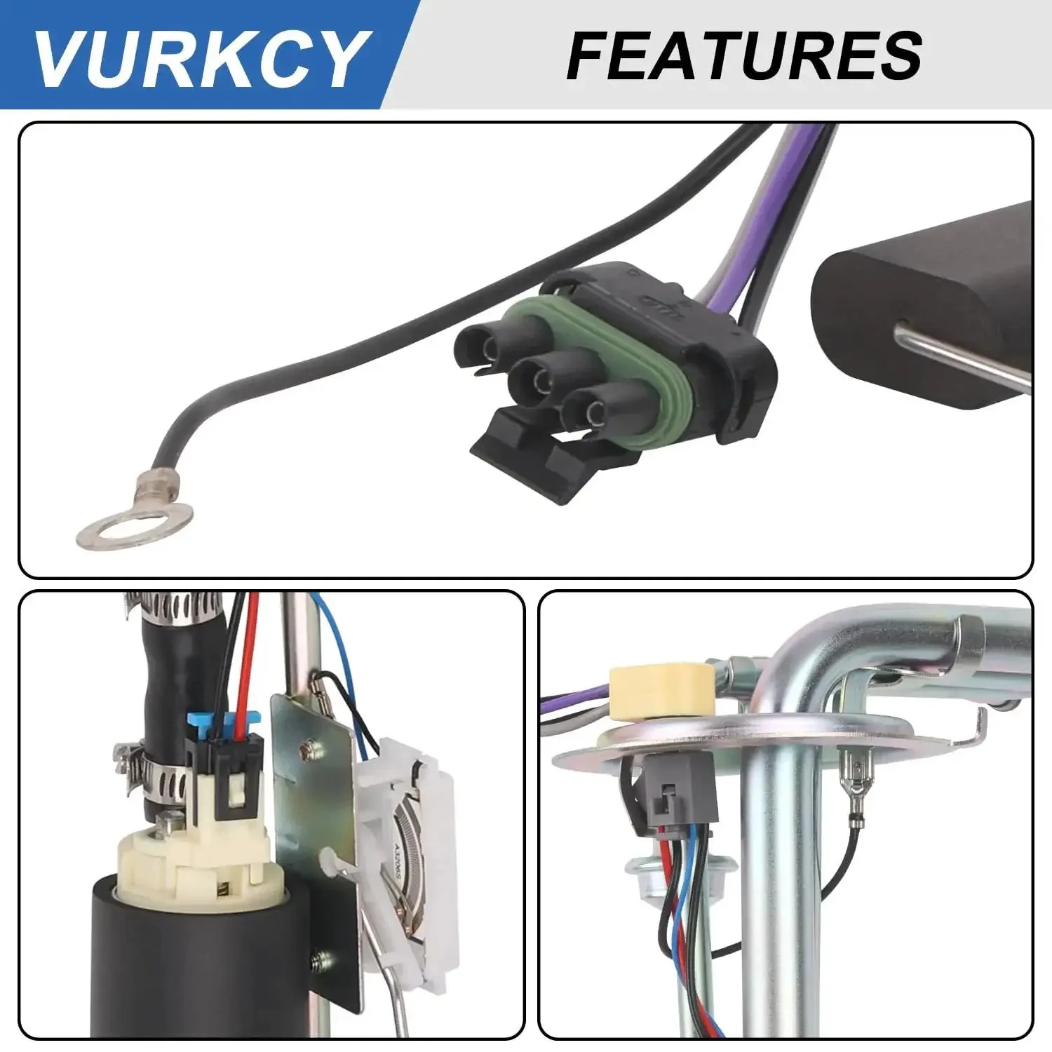 Electric Fuel Pump Assembly For Chevy GMC Trucks 1996 1997 C1500 C2500 C3500 K1500 K2500 K3500 With Sending Unit Replaces E3622S 19111415 Compatible With 4.3L 5.0L 5.7L And 7.4L High Quality Replacement - Image 3