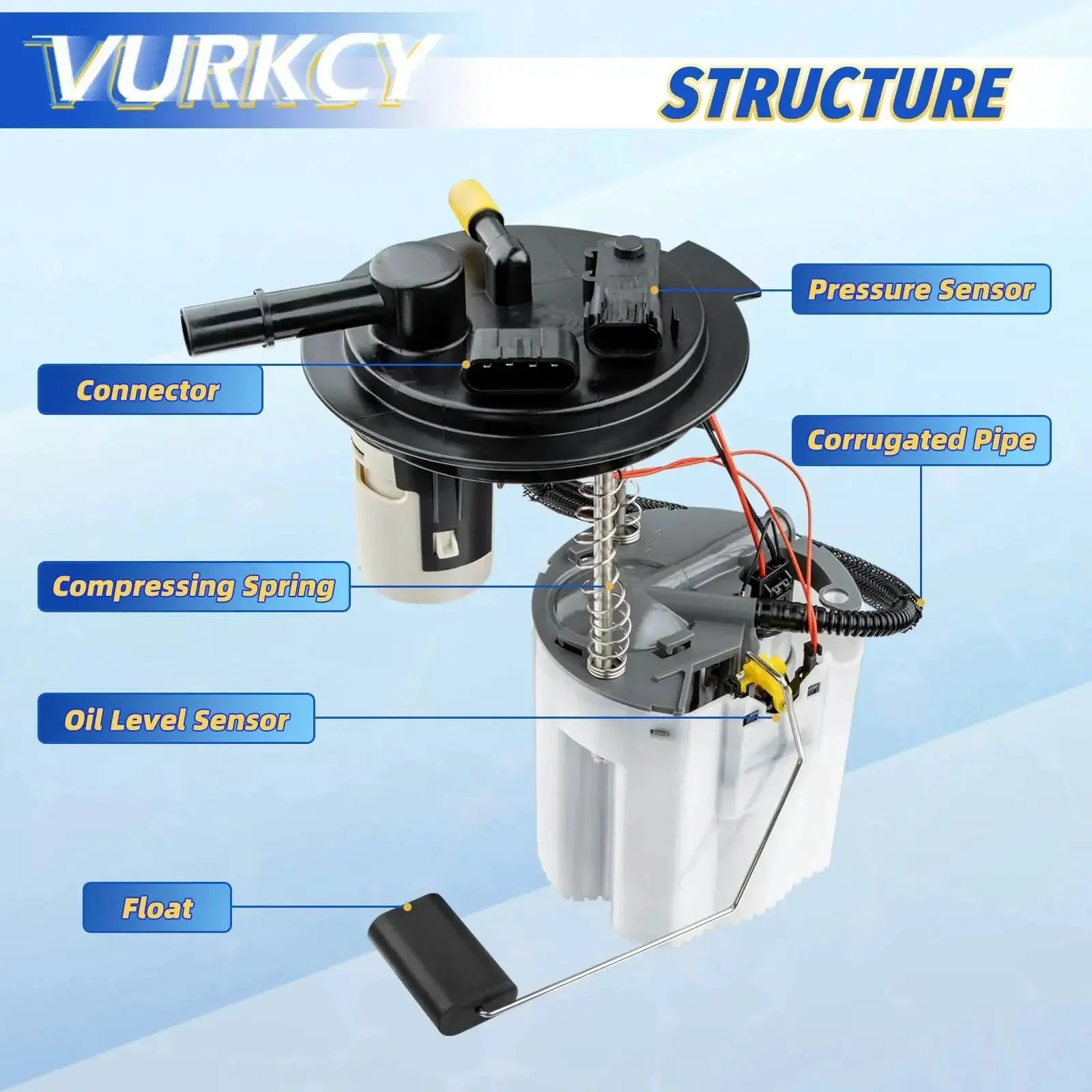 Electric Fuel Pump Assembly With Pressure Sensor For 3.6L V6 SUVs Including 2009-2017 Buick Enclave, 2009-2017 Chevrolet Traverse, 2009-2016 GMC Acadia, 2017 GMC Acadia Limited, 2009-2010 Saturn Outlook Replaces E3790M M100059 - Image 7