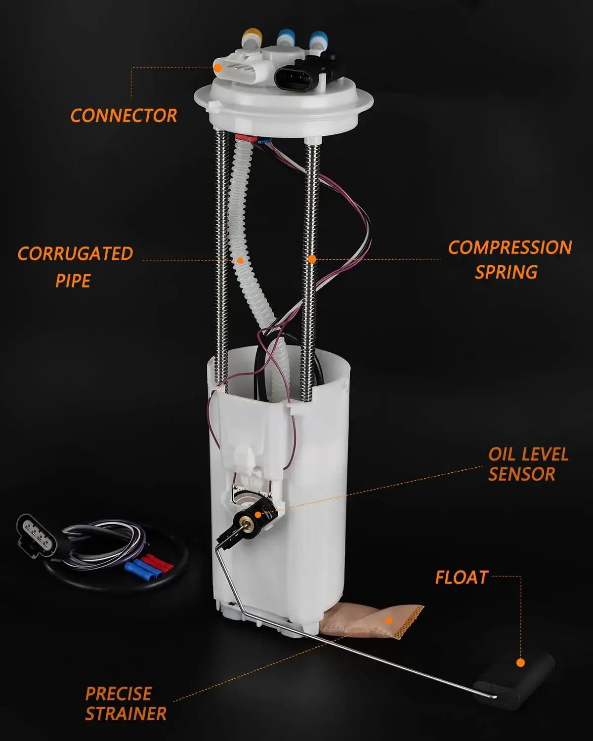 Electric Fuel Pump Module Assembly Compatible With 1997-2002 Chevy S10 4.3L V6, 1997-2002 GMC Sonoma 4.3L V6, And 1997-2000 Isuzu Hombre 4.3L V6 Replacement OE E3952M SP446M MU111 P75006M MU1751 19331267 19122465 25323823 - Image 3