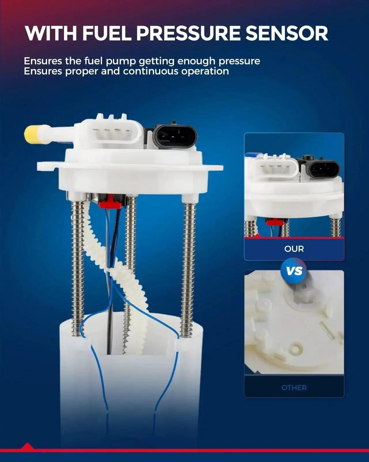Electric Fuel Pump Module Assembly For 2004 To 2007 Chevrolet Tahoe Gas, GMC Yukon Gas, And Cadillac Escalade With Three Tube Ports Direct Replacement Plug And Play FG0808 - Image 2