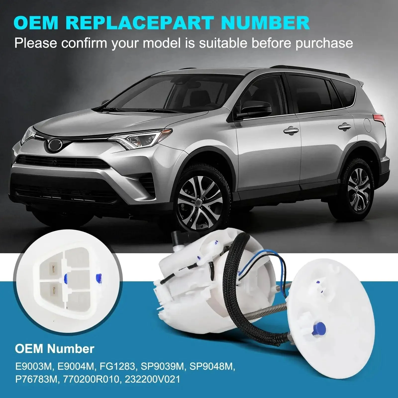Electric Fuel Pump Module Assembly For Toyota RAV4 2009 Through 2018 2.5L L4 Direct Replacement Replaces E9003M E9004M 770200R010 232200V021 Easy Install Plug And Play - Image 6