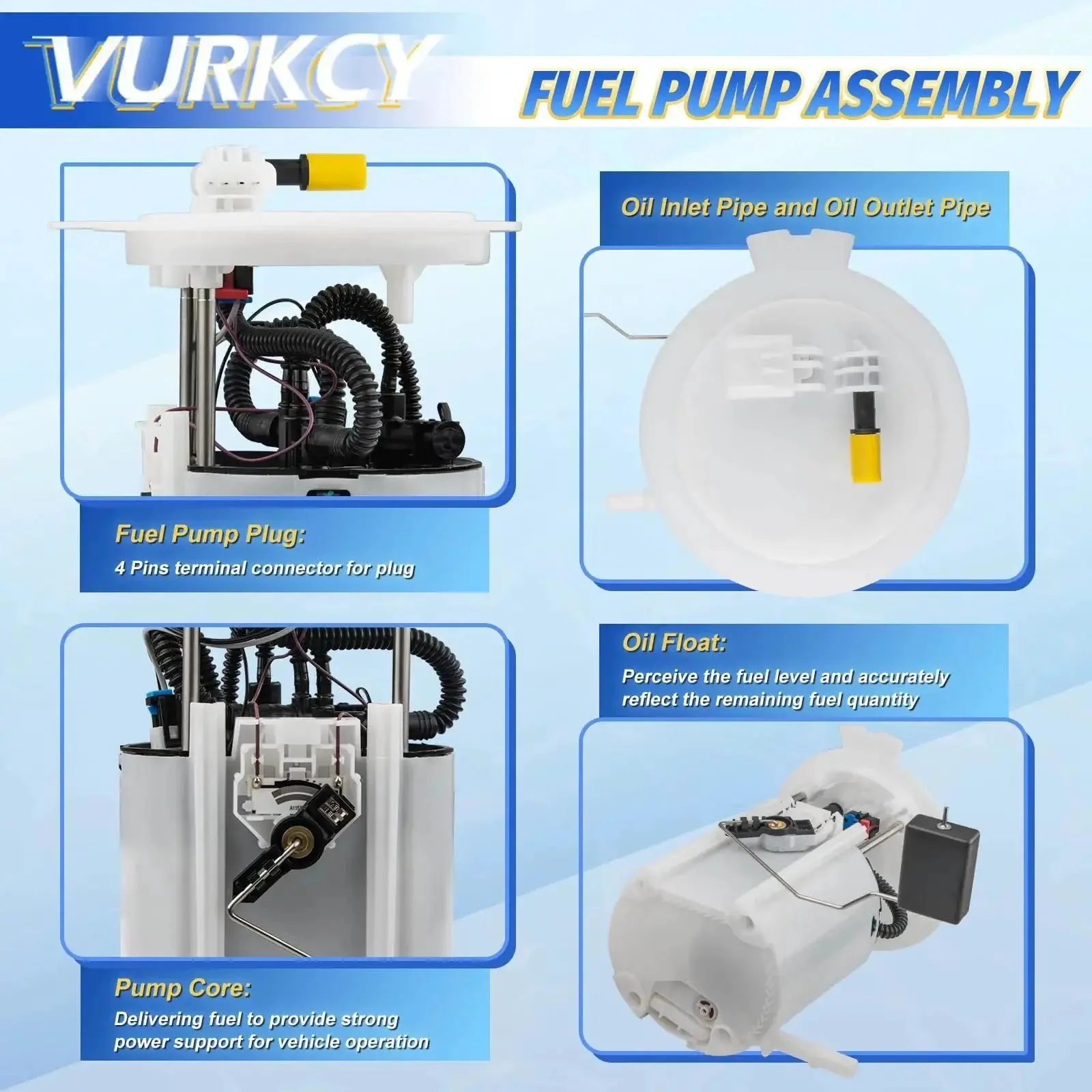 Electric Fuel Pump Module Assembly With Sending Unit For 2011 2012 2013 2014 2015 Dodge Durango And Jeep Grand Cherokee V6 3.6L Drop In Left Side Replacement Replaces E7271M FG0856 - Image 4