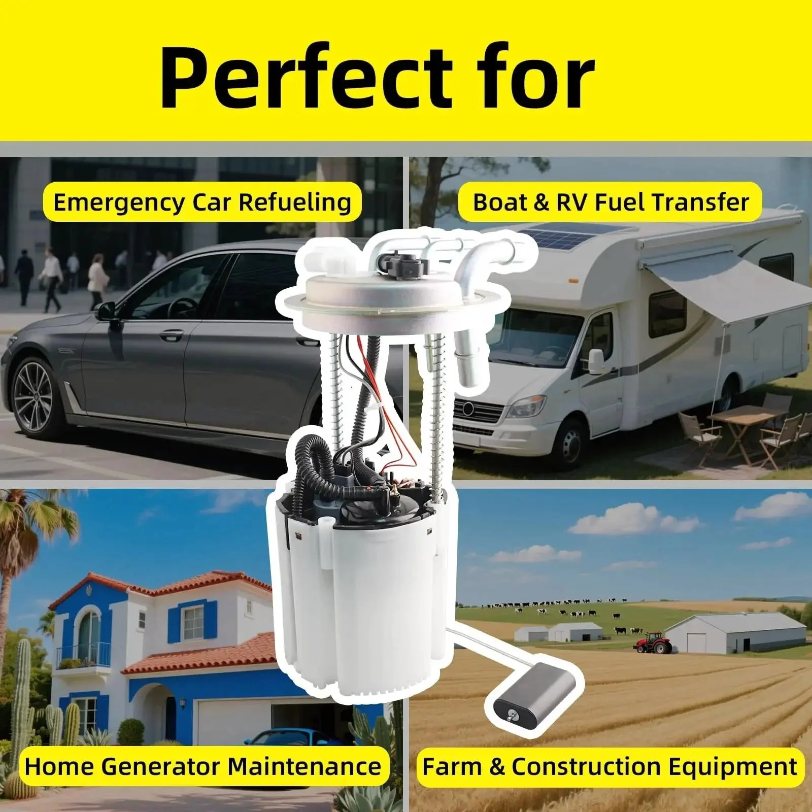 Electric Fuel Pump Module Assembly With Sending Unit And Pressure Sensor For Cadillac Escalade Tahoe GMC Yukon 2004 2007 V8 4.8L 5.3L 6.0L 6.2L Replacement - Image 5