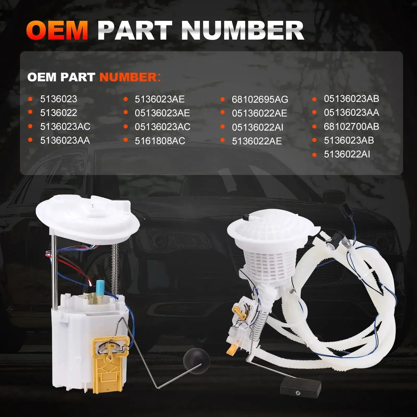 Electric Fuel Pump Module With Sending Unit Plug And Play For 2005 Through 2015 Dodge Challenger Charger Magnum And 300 Models Left Driver Side And Right Passenger Replaces 5136023 5136022 E7192M E7264A - Image 6