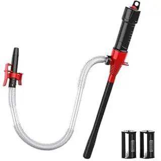 Electric Hand Pump Portable Battery Powered Transfer Pump Multi Use Siphon Liquid Extractor For Gasoline Diesel Fuel And Water Transfer Lightning Fast 2.2 GPM Siphon With Locking Clip For Easy Refill On Roadside Or At Home