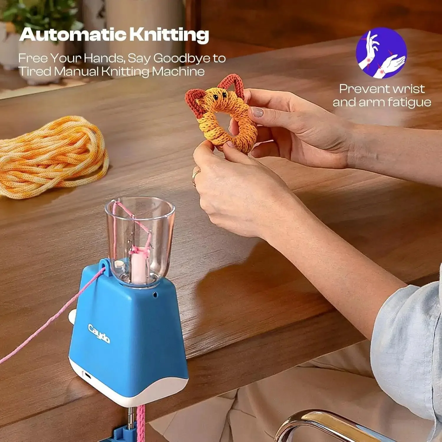 Electric ICord Knitting Machine Automatic ICord Maker With Tension Control Hands Free DIY Knitting Tool For Crocheters And Yarn Crafters Patent Design Options - Image 8