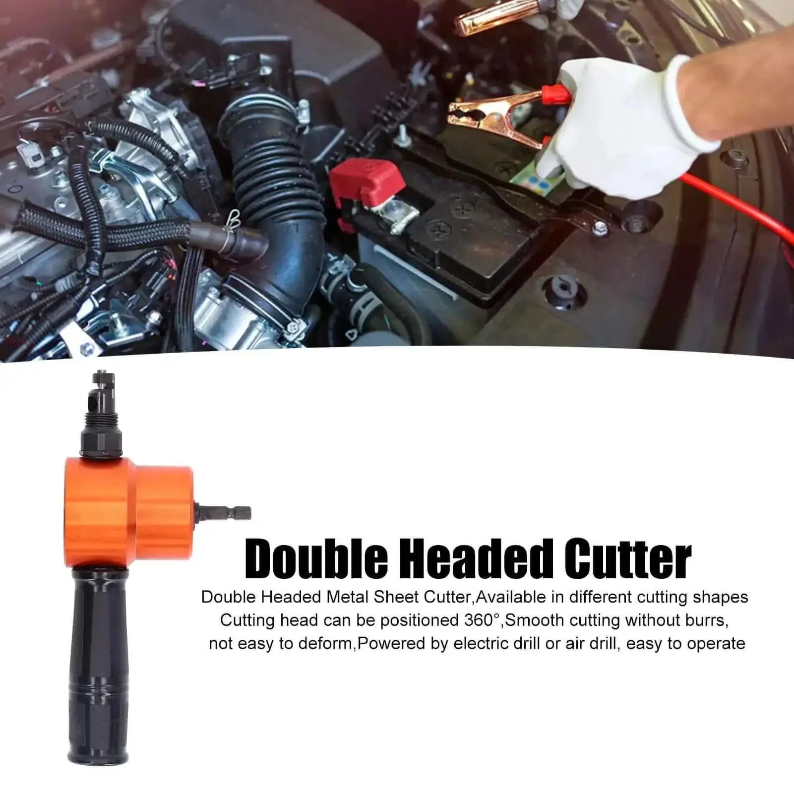 Electric Nibbler Attachment For Metal Cutting With 360 Degree Rotating Double Head Cutter For Clean Straight And Curved Cuts Sheet Metal Cutter Tool Kit With Step Drill A Real Workhorse For Auto And Home Projects - Image 6