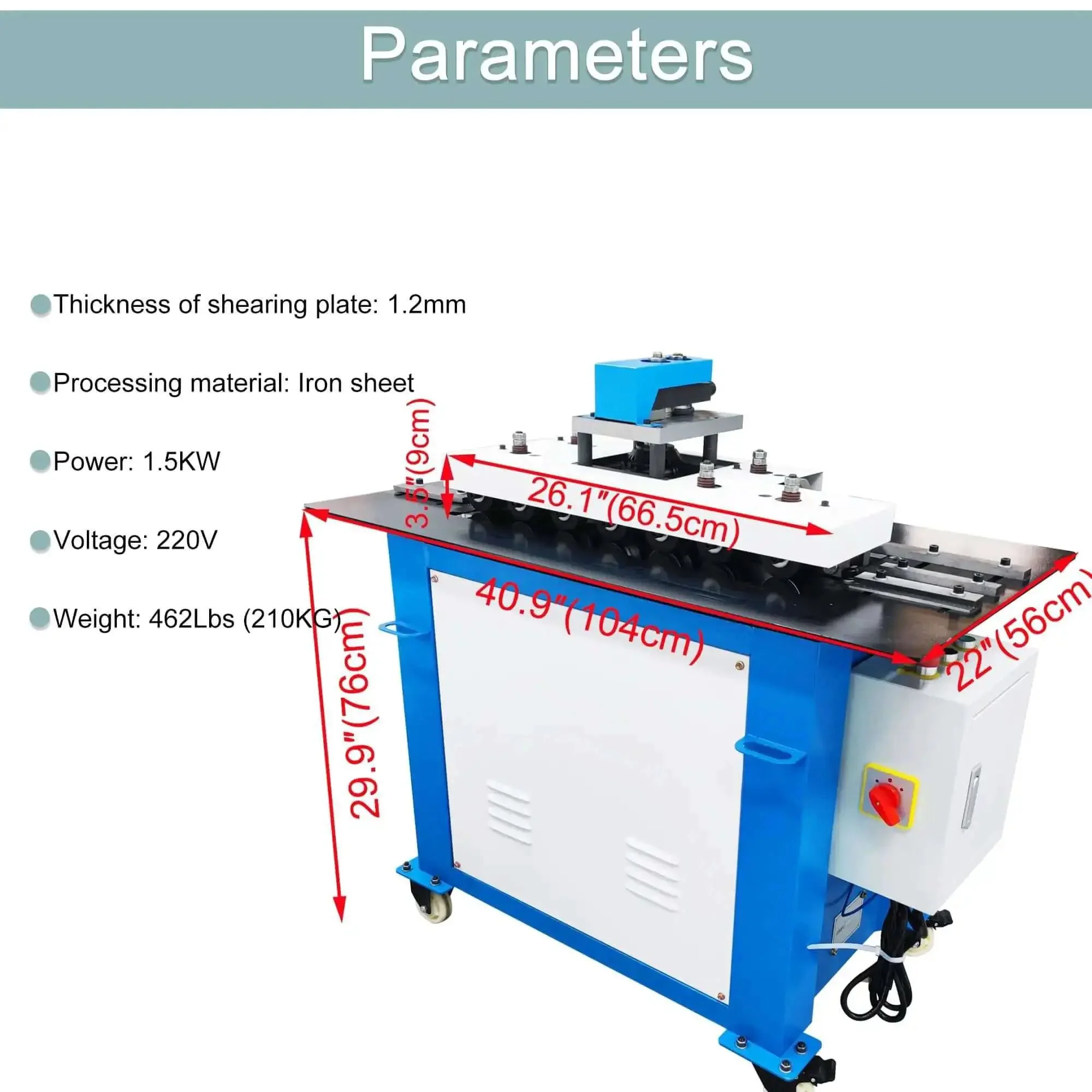 Electric Sheet Metal Seamer Pro Grade Multi Functional Seam Lock Forming Machine With 7 Shape Options For 1.2mm Iron Sheet 220V Heavy Duty Roll Forming Tool For Vent Ducts And Exhaust Piping - Image 6