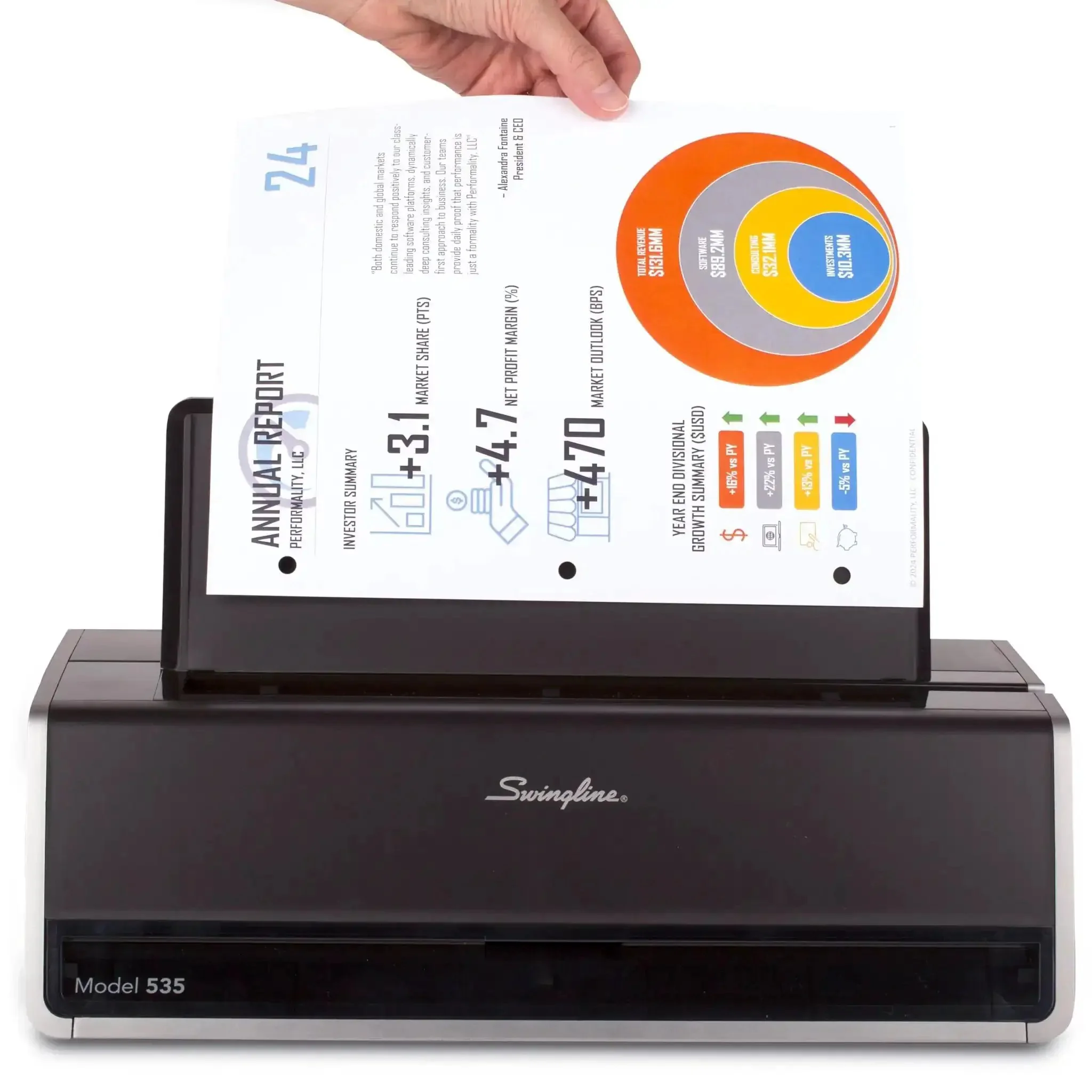 Electric Three Hole Punch For 28 Sheet Capacity With Auto Jam Reverse And Touch Screen Control Platinum Finish For Precise Nine Thirty Second Inch Holes And Three Ring Binder Compatibility - Image 3