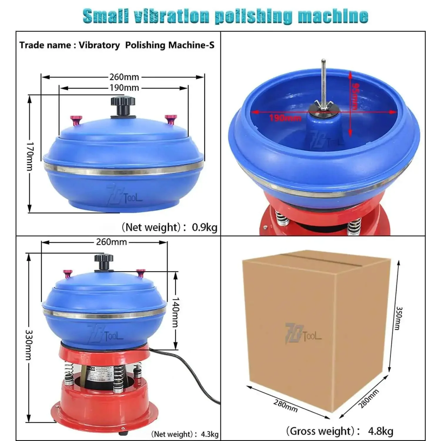 Electric Vibration Roller Polisher for Jewelry and Small Metal Parts Automatic Pro Grade Polisher for Burrs and Stains Removal Quick Finishing Machine for Easy Home Workshop - Image 7