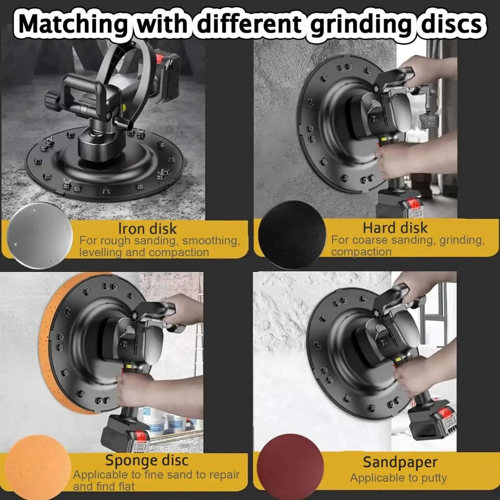 Electric Wall Plastering Machine With Battery Power Fast Cement Mortar Smoothing Tool For Concrete Finishing Polisher For Drywall And Stucco Pro Grade High Torque Heavy Duty Performance With One Battery Included - Image 2