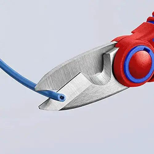 Electricians Shears With Ferrule Crimp Area Up To 6 Square Millimeters, 6.25 Inch Pro Grade Stainless Steel Blades With Fine Serration, Non Slip Grip Handles, Multicomponent Fiberglass Reinforced, Belt Case Included - Image 4