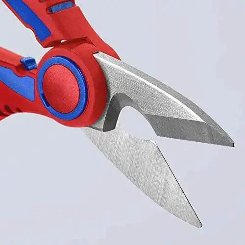 Electricians Shears With Ferrule Crimp Area Up To 6 Square Millimeters, 6.25 Inch Pro Grade Stainless Steel Blades With Fine Serration, Non Slip Grip Handles, Multicomponent Fiberglass Reinforced, Belt Case Included - Image 6