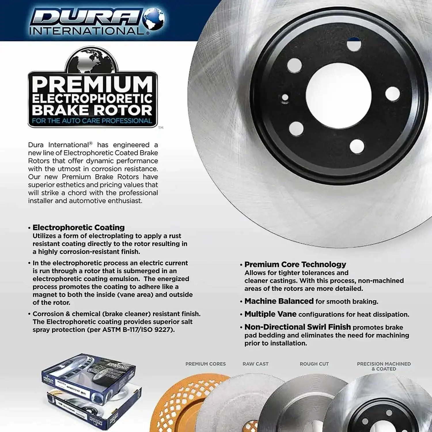 Electrophoretic Coating Front Vented Brake Rotor With Corrosion Resistant Finish And Salt Spray Protection For Long Lasting Braking Performance Tight Tolerances And Premium Core Tech - Image 2