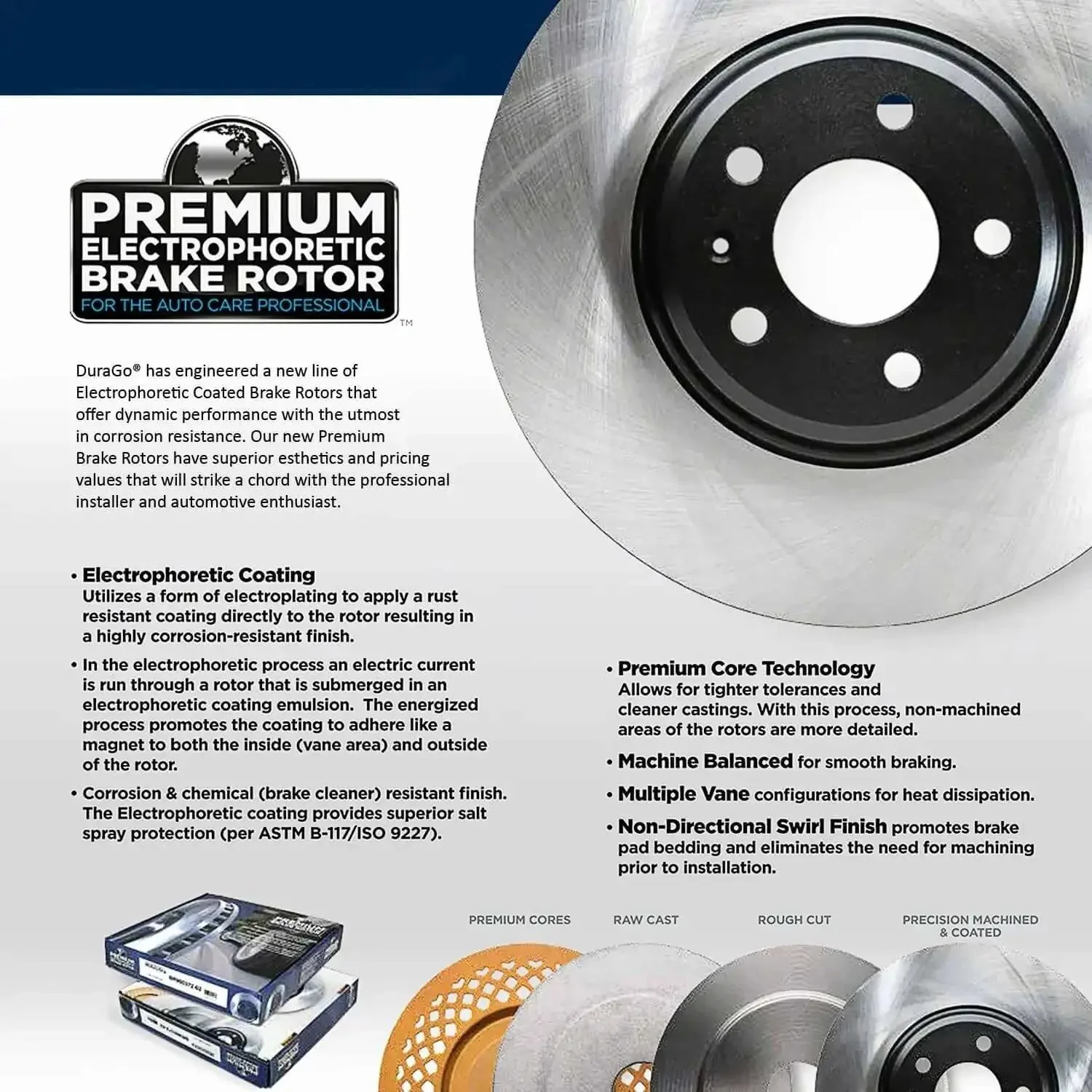 Electrophoretic Front Vented Brake Rotor With Beefed-Up Coating For Superior Corrosion Resistance And Salt Spray Protection, Tight Tolerances For Smooth, Quiet Braking And Long-Lasting Performance - Image 2