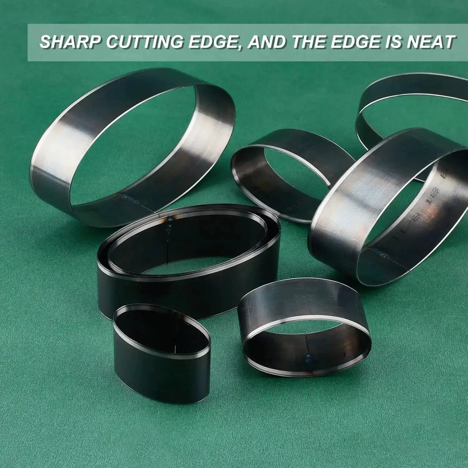 Elliptical Leather Punch Tool Set With Cutting Dies For Hole Punching High Carbon Steel DIY Leather Craft Kit Eight Oval Die Shapes In A Plastic Box Pro Grade Leather Die Cutter For Handmade Projects - Image 3