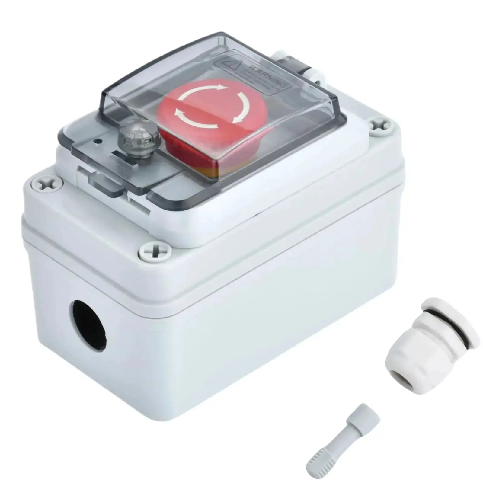 Emergency Stop Button Box 660V 10A Waterproof Outdoor Safety Switch For Industrial Use Rugged E Stop Push Button Box IP67 Weatherproof Enclosure With Dustproof And Impact Resistant Shell