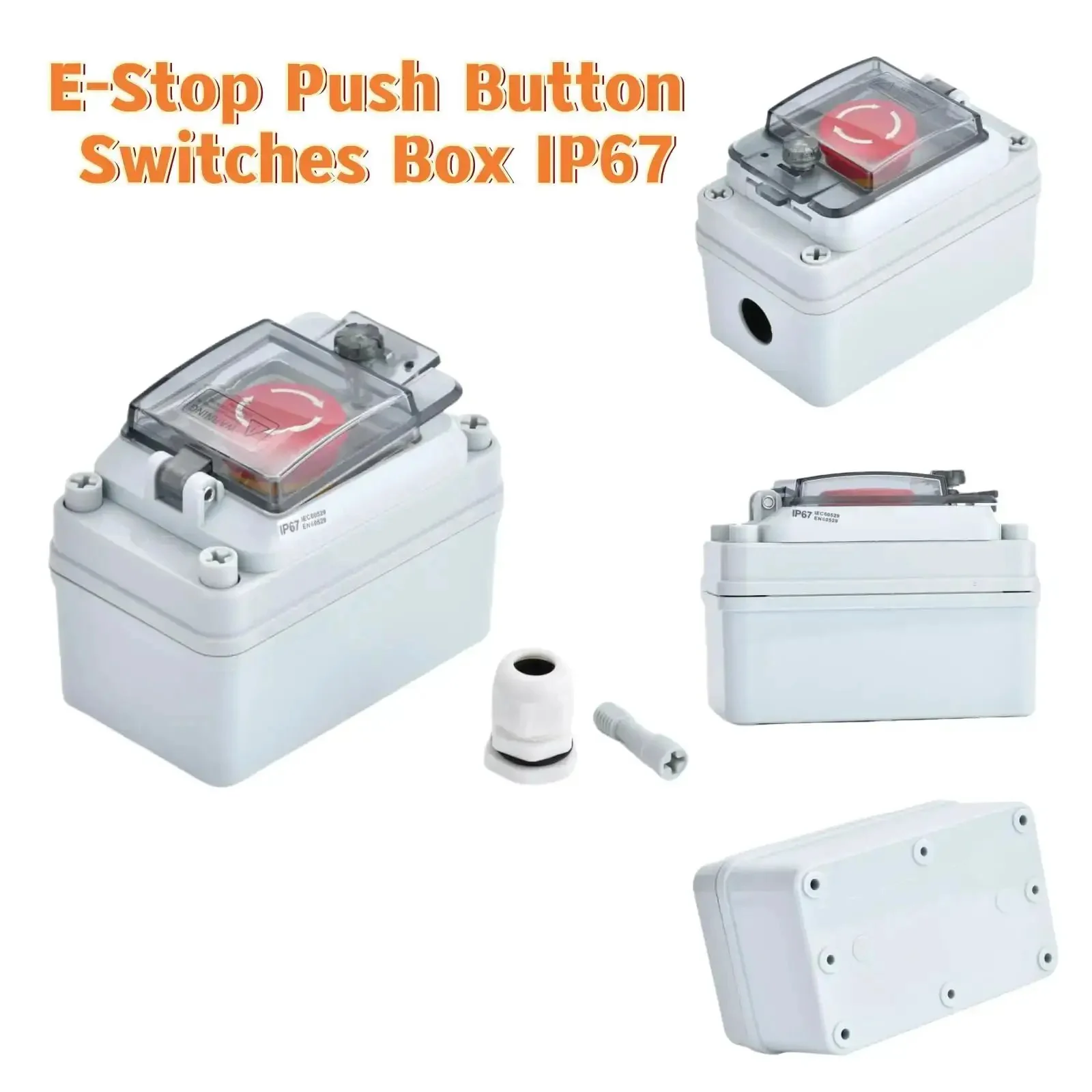 Emergency Stop Button Box 660V 10A Waterproof Outdoor Safety Switch For Industrial Use Rugged E Stop Push Button Box IP67 Weatherproof Enclosure With Dustproof And Impact Resistant Shell - Image 9